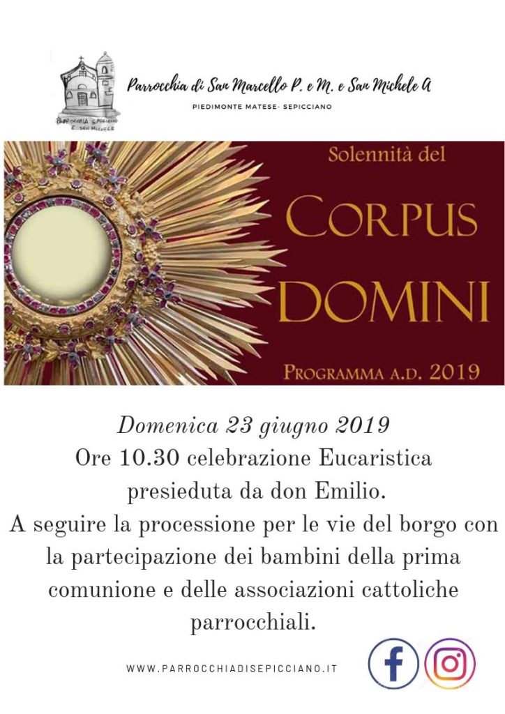 festa “Corpus Domini” in parrocchia Piedimonte Matese